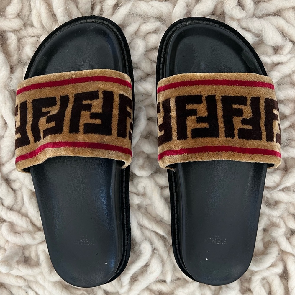 Fendi Velvet Forever Slides